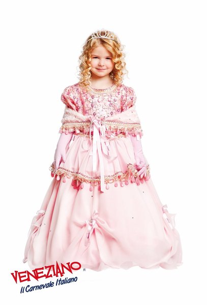 strój karnawałowy dla dziewczynki - strój różowej księżniczki