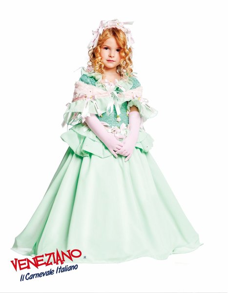 strój karnawałowy dla dziewczynki - strój zielonej księżniczki